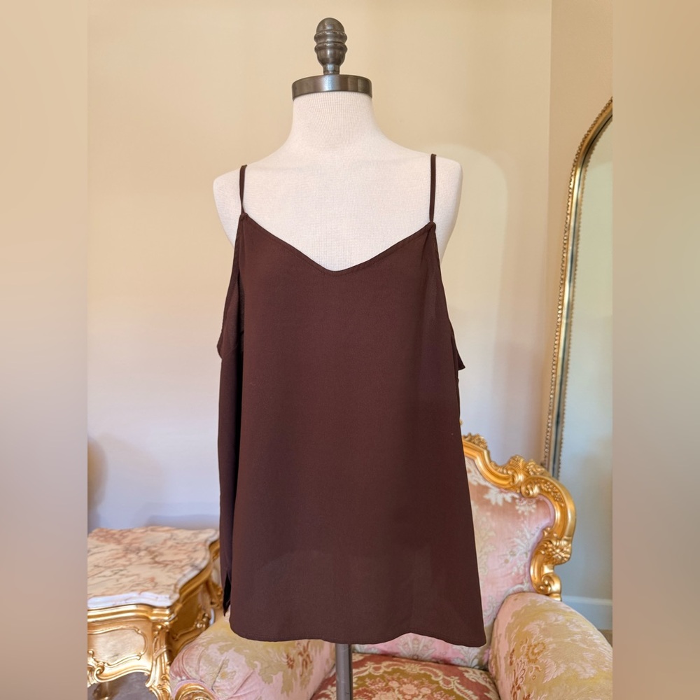 Halogen Brown Spaghetti Strap Camisole